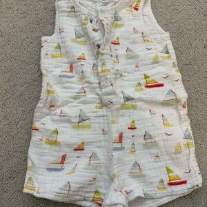 Sailboat Print Kids Romper